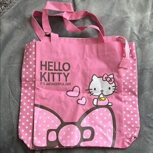 Hello Kitty Pink Tote Bag with Zipper Pockets